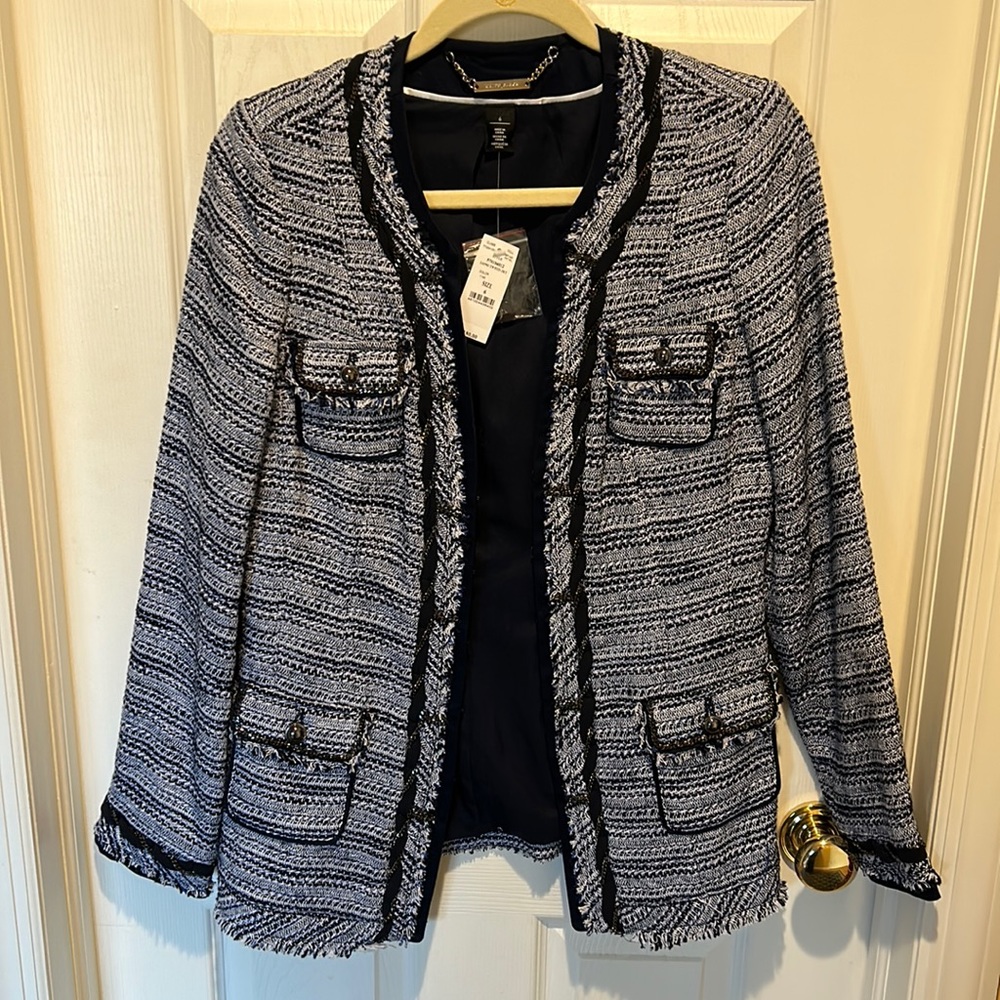 NWT - White House Black Market long tweed jacket